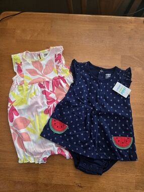 NWT Lot Of 2 Carter's Child of Mine Baby Girls' Outfits 24 Months